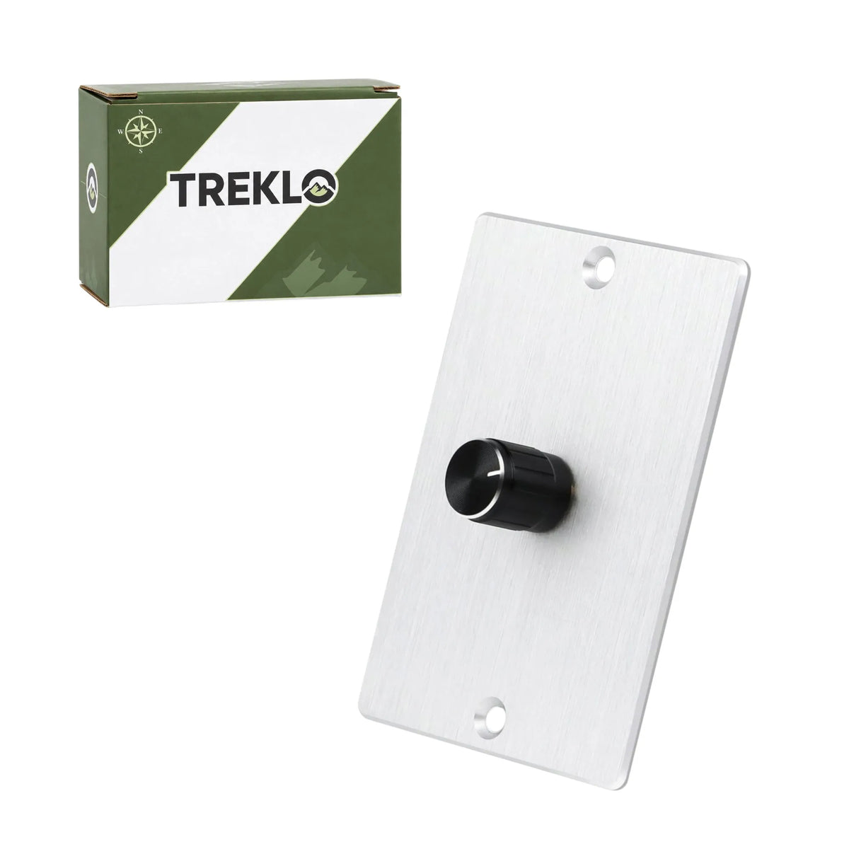 Treklo 12v PWM LED dimmer switch with silver panel for caravan and campervan lighting
