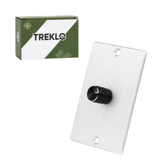 Treklo 12v PWM LED dimmer switch with silver panel for caravan and campervan lighting