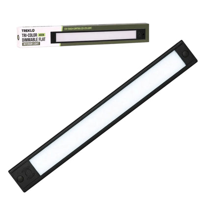 Treklo 40cm tri color dimmable flat interior light for caravan, campervan, and RV ceiling installations