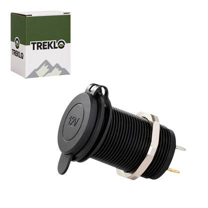 Treklo premium aluminium 12v cigarette lighter socket for caravan and campervan electrical installations