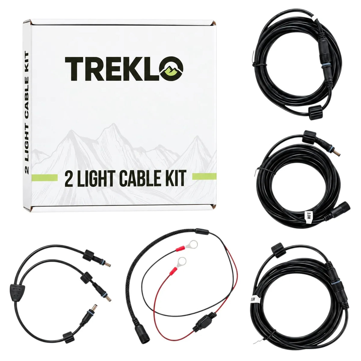 Treklo AquaLock canopy twin LED lighting cable kit for connecting two lights in 4WD canopy installations