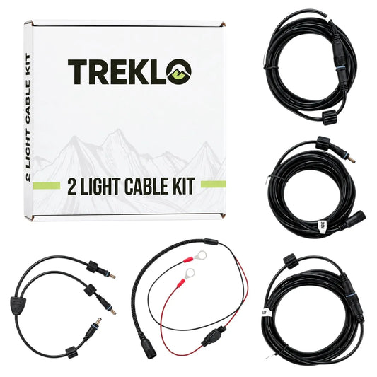 Treklo AquaLock canopy twin LED lighting cable kit for connecting two lights in 4WD canopy installations