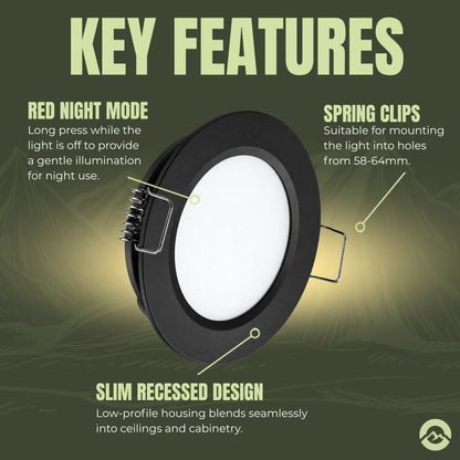 Treklo campervan ceiling light set with cool white LEDs and convenient switch operation