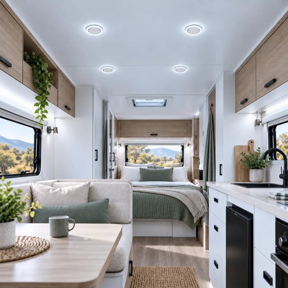 Treklo campervan low profile ceiling lighting kit for compact overhead installations and modern fitouts