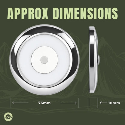 Treklo compact motorhome ceiling lights in silver for neat and modern interior installations
