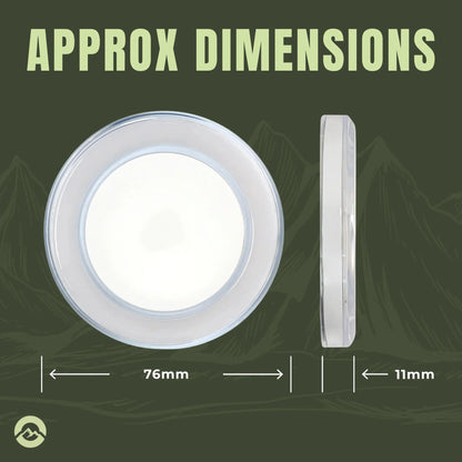 Treklo compact RV ceiling disc lights with cool white output for modern interior fitouts