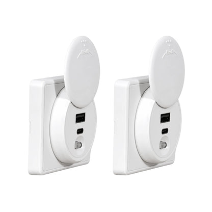 White Treklo compact 100W USB C surface socket for installations with limited rear clearance
