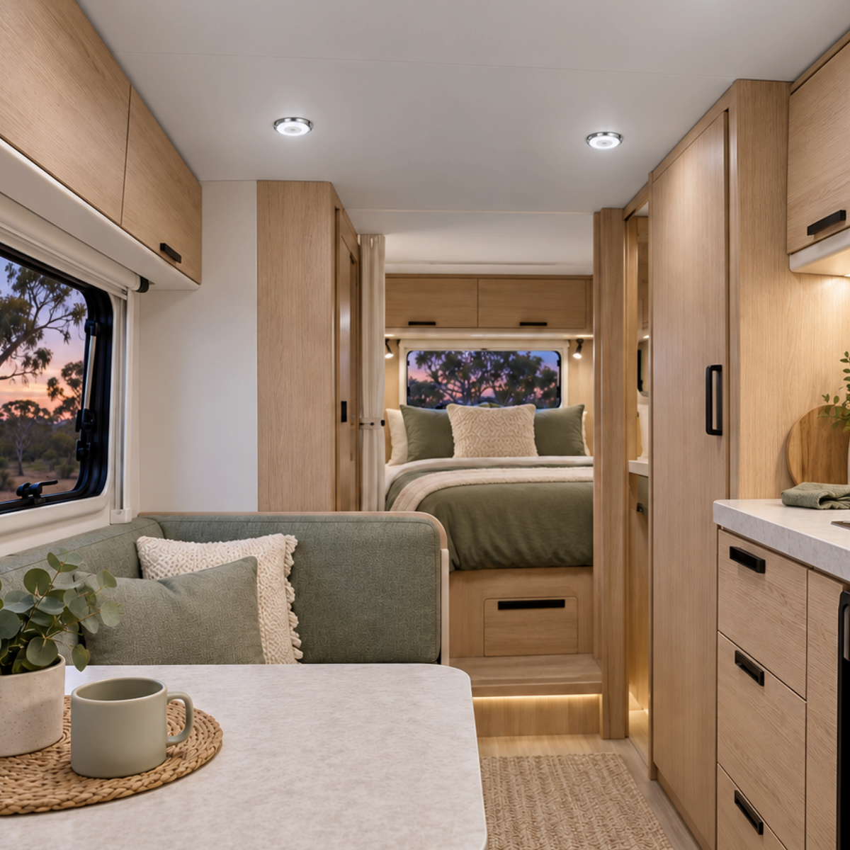 Treklo cool white touring roof lights in a four piece set for bright mobile interior lighting