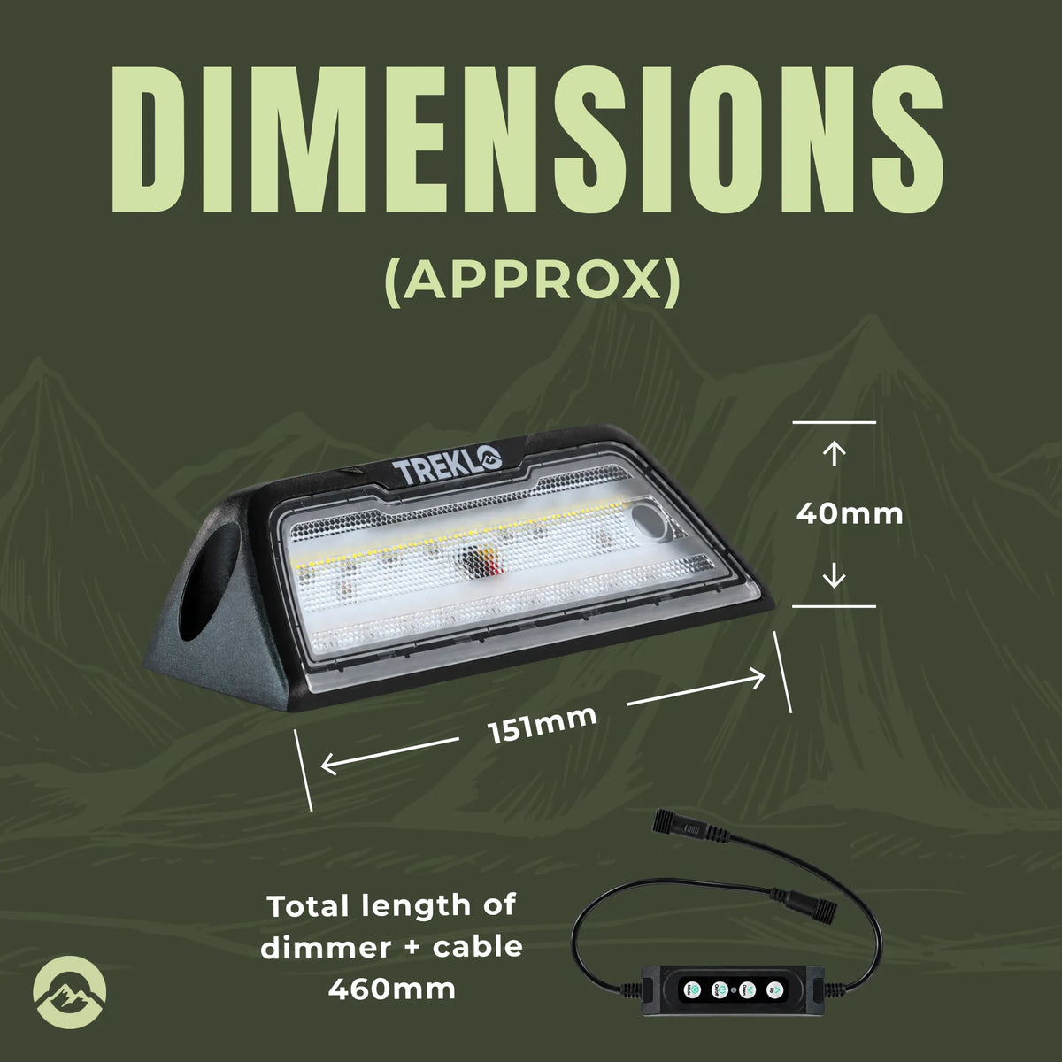 Treklo heavy duty 4WD canopy area light for camping, touring, and outdoor workspaces