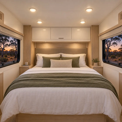 Warm white Treklo RV LED dome lamps in a twin pack for practical interior ceiling lighting