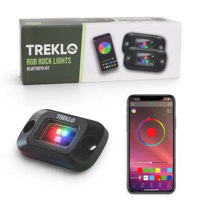 Treklo RGB rock light set available in 6 pack or 8 pack configurations