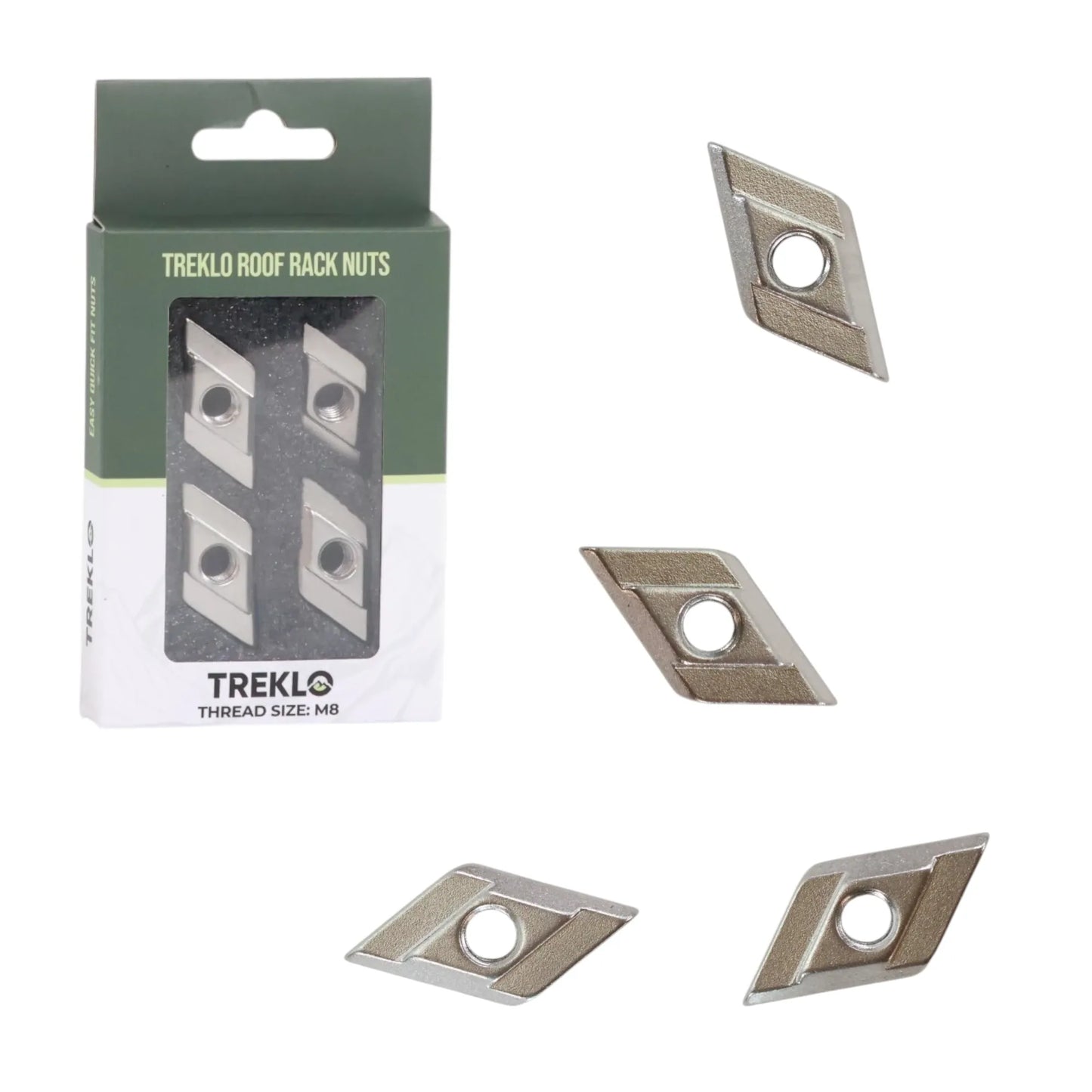 Treklo Roof Rack Nuts pack of 4 for compatible roof rack channels.