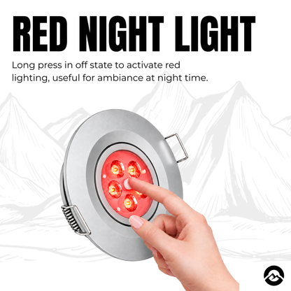 Treklo silver caravan pivot lights with dimming for adjustable bedside and lounge lighting
