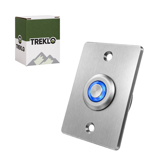 Treklo silver LED aluminium dimmer switch designed for compatible 12v caravan lighting circuits