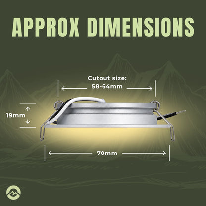 Treklo silver RV ceiling lights with warm LED output for modern interior fitouts