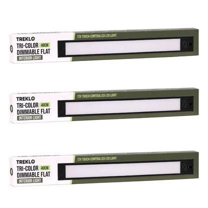 Treklo value pack with three 40cm 12v variable setting interior lights for caravan ceiling installations