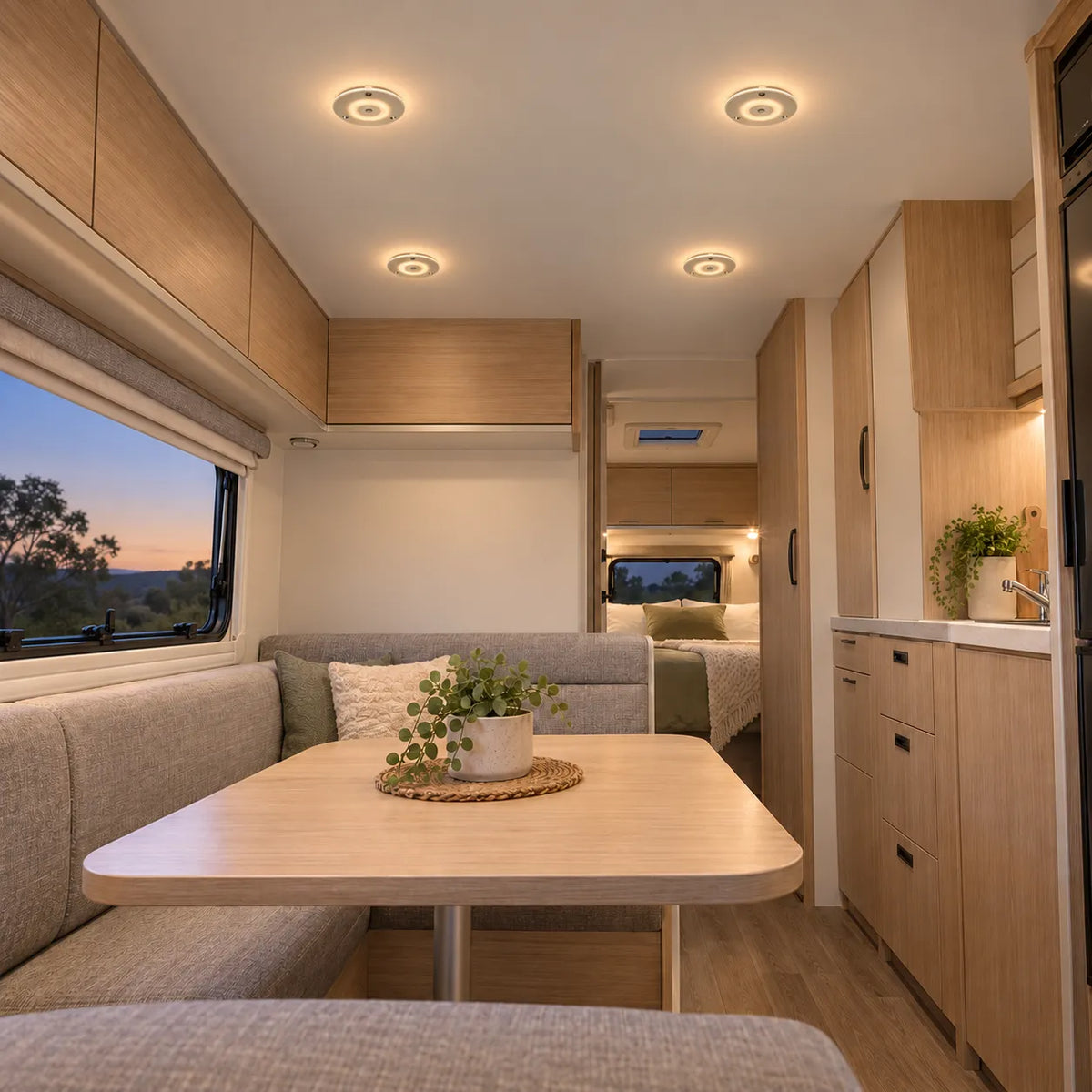 Treklo warm white touring vehicle surface lamps for bedrooms, dining spaces, and lounge areas