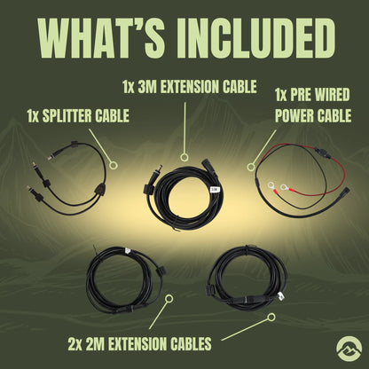 Treklo waterproof 4WD canopy lighting cables for outdoor electrical connections and camping setups