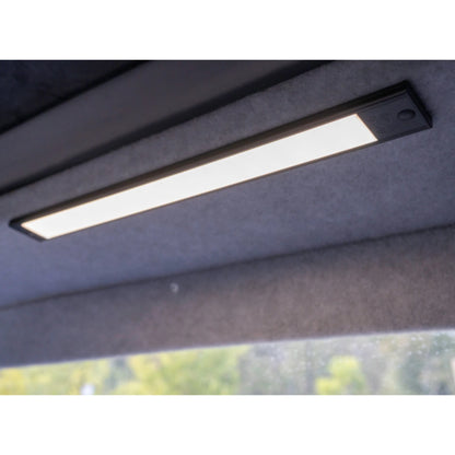 Tri-color dimmable flat interior light for caravan, rv, and campervan lighting setups