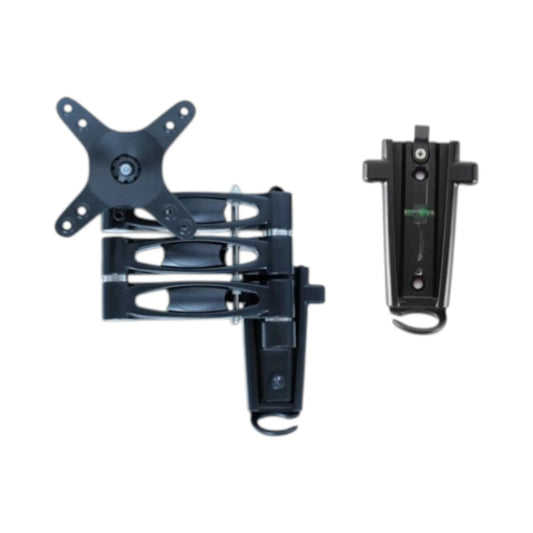 Triple arm LCD caravan RV TV bracket with 2 mounting brackets for adjustable viewing