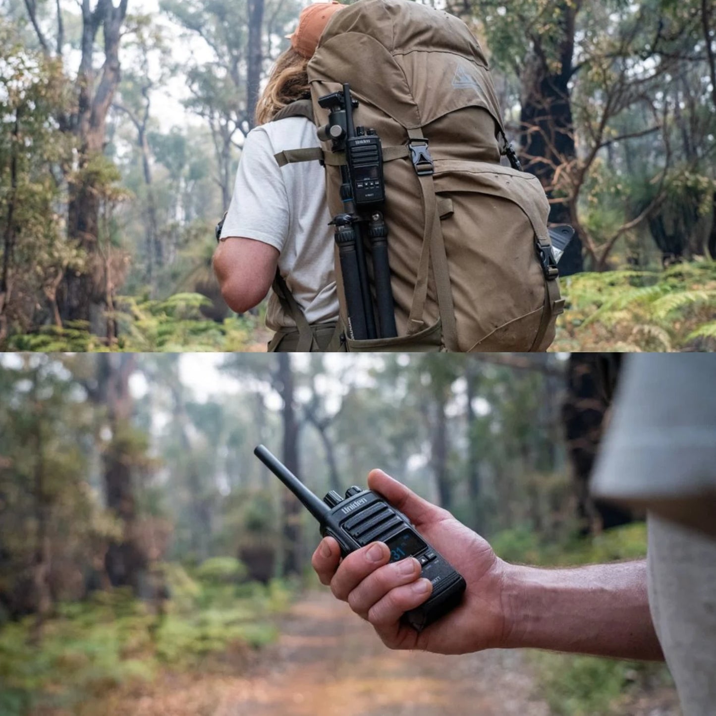 UH755 handheld radios with antennas for UHF communication.