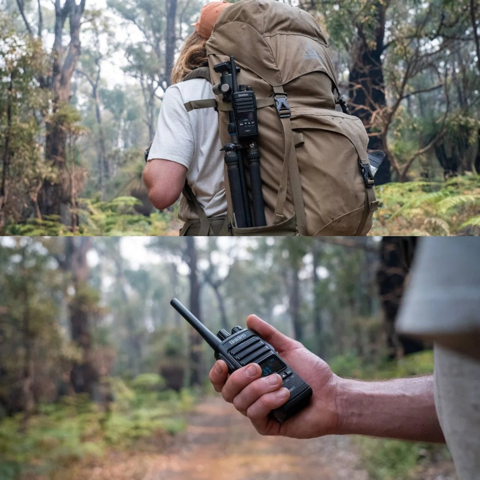 UH755 handheld radios with antennas for UHF communication.