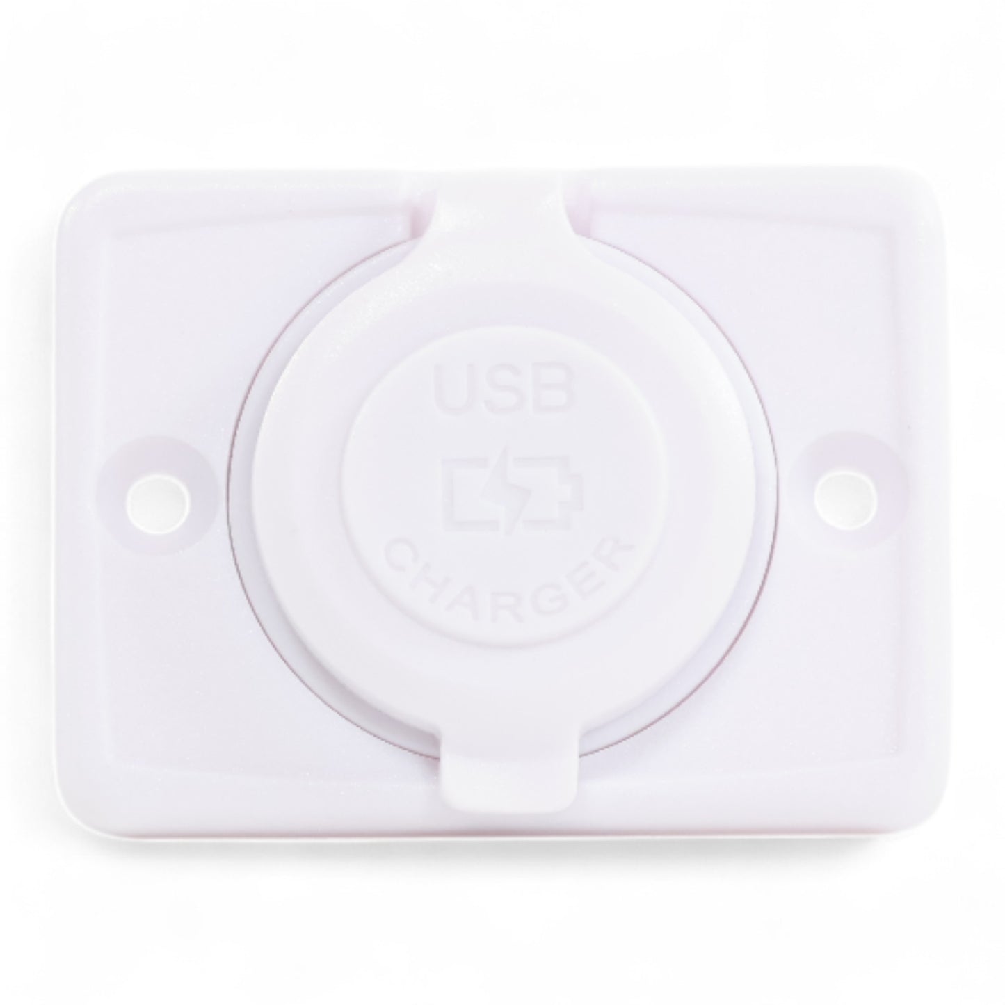 compact white flush mount usb charger for 12v systems