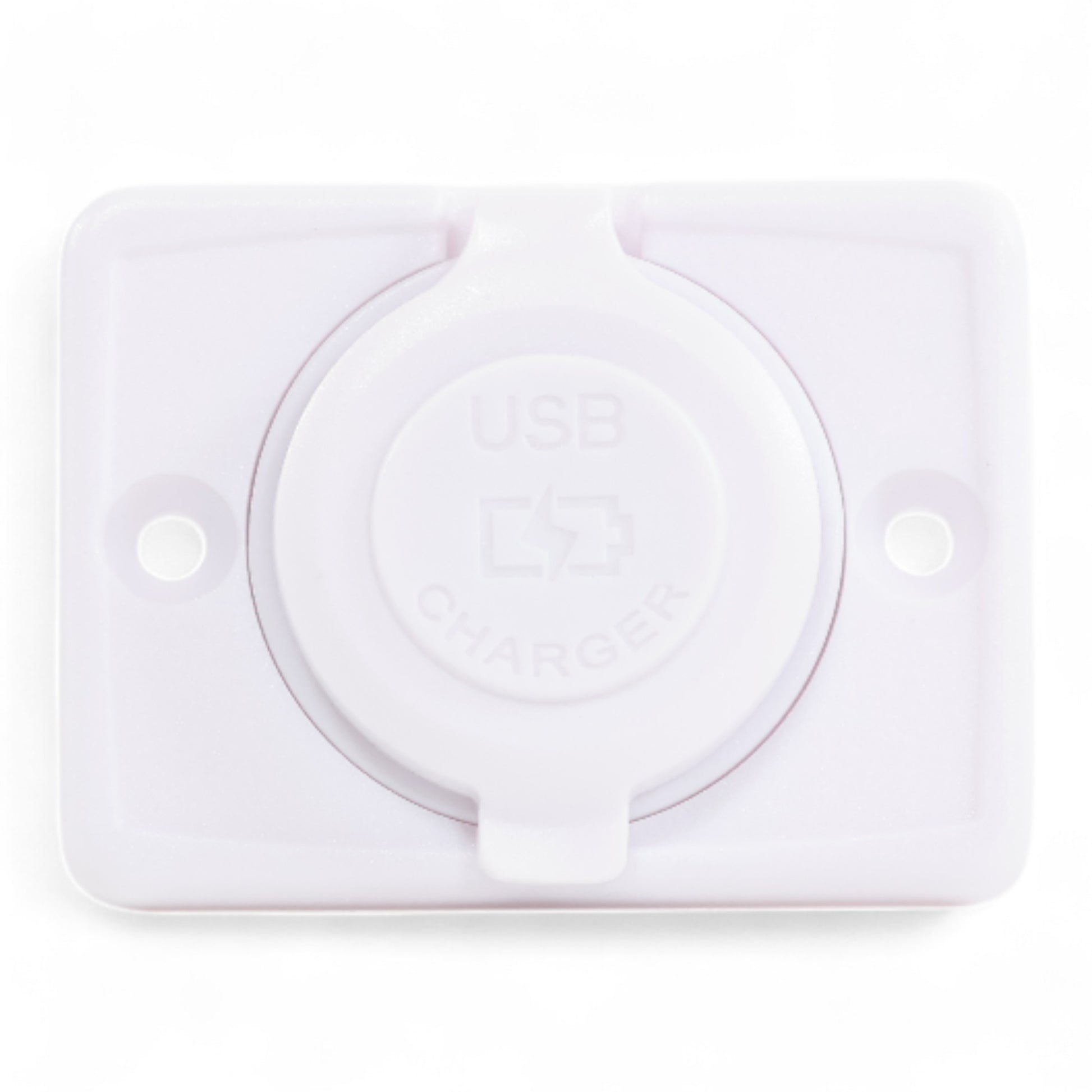 compact white flush mount usb charger for 12v systems