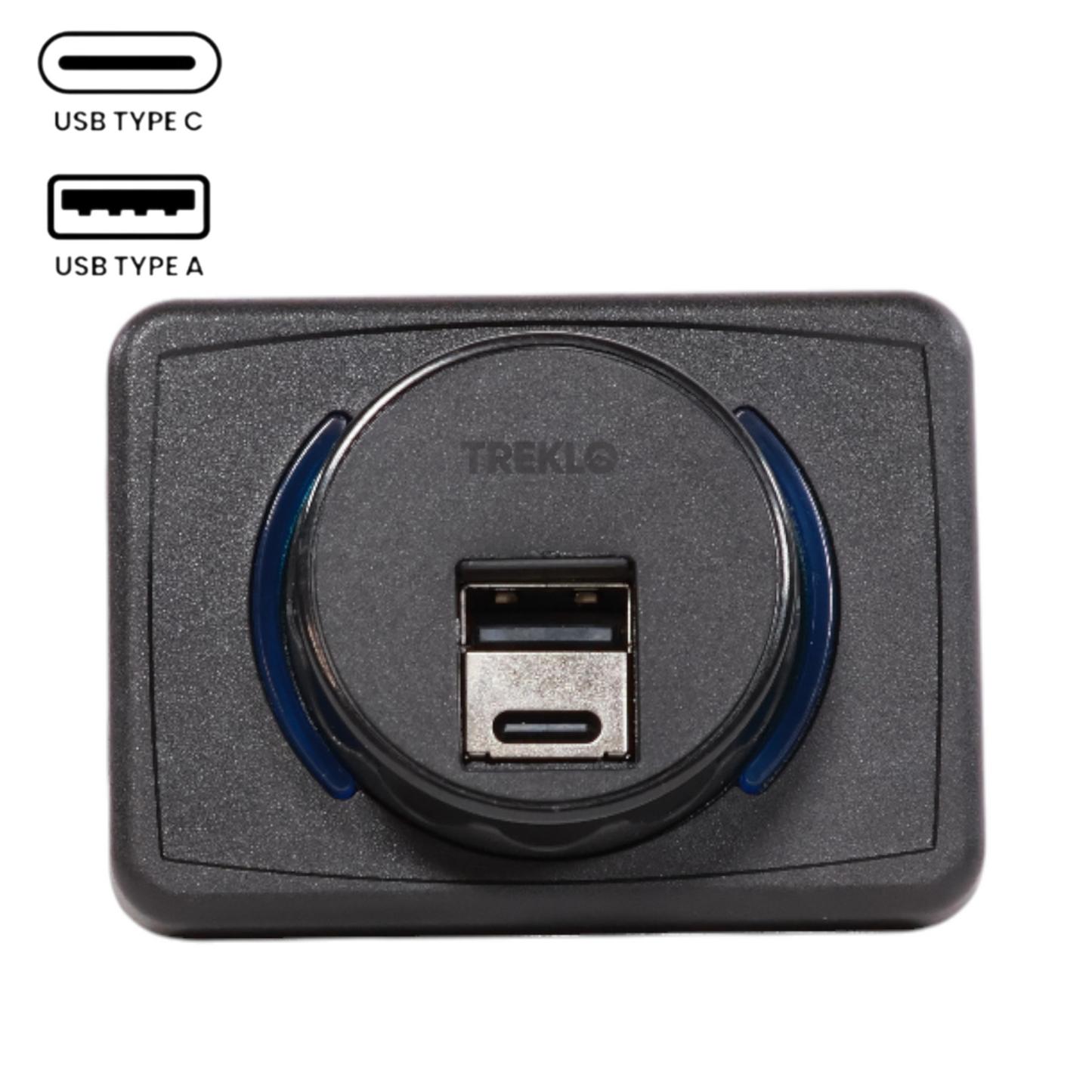 dual usb a and usb c surface charging socket for campervans