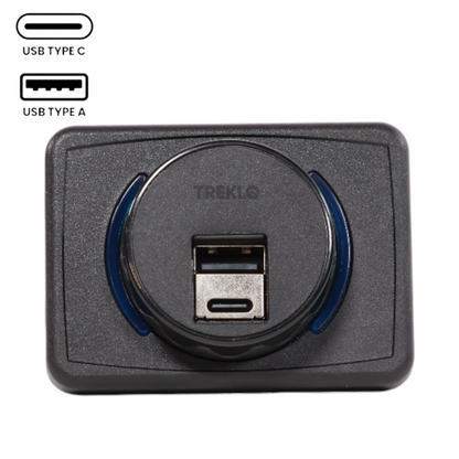dual usb a and usb c surface charging socket for campervans