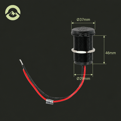USB-C 100W and USB-A socket with flush mount waterproof design for caravan, rv, and campervan installations