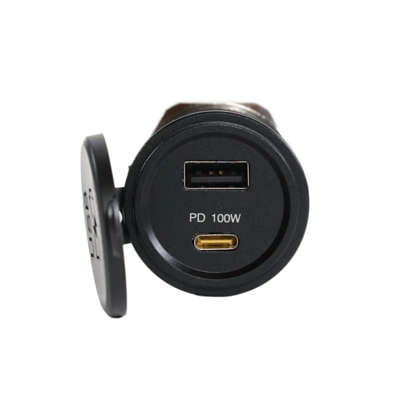 USB-C 100W and USB-A socket with flush mount waterproof design for caravan, rv, and campervan installations