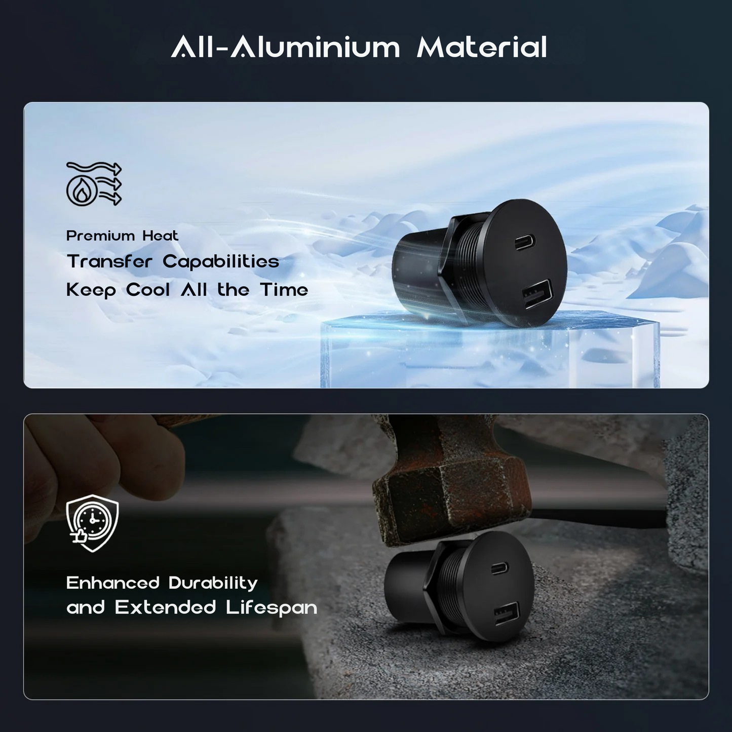 caravan 100w usb flush mount charging socket