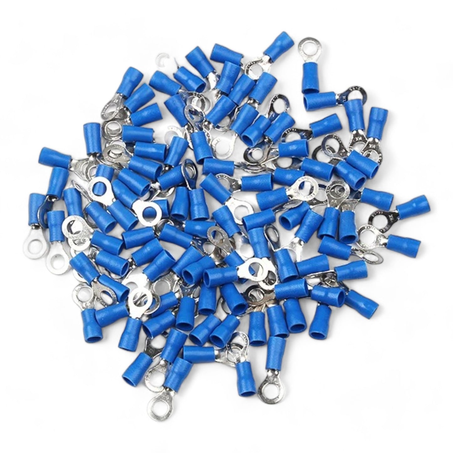 BLUE M4 Insulated Ring Terminal, 1.5mm² to 2.5mm² Wire Size 50 Pack