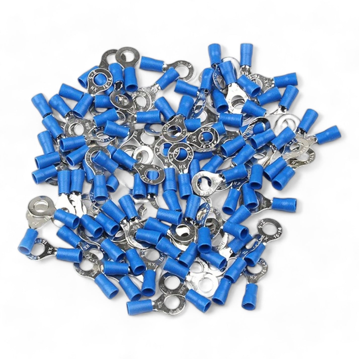 BLUE M4 Insulated Ring Terminal, 1.5mm² to 2.5mm² Wire Size 50 Pack