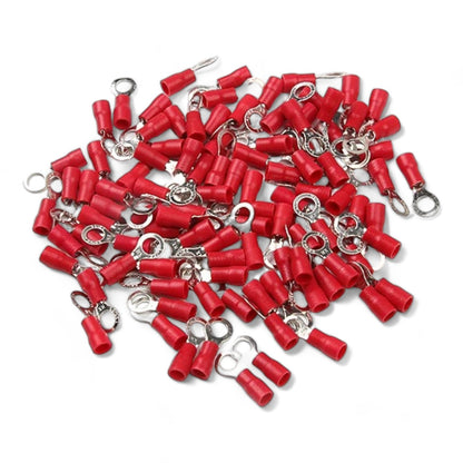 RED M6 Insulated Ring Terminal, 0.5mm² to 1.5mm² Wire Size 50 Pack