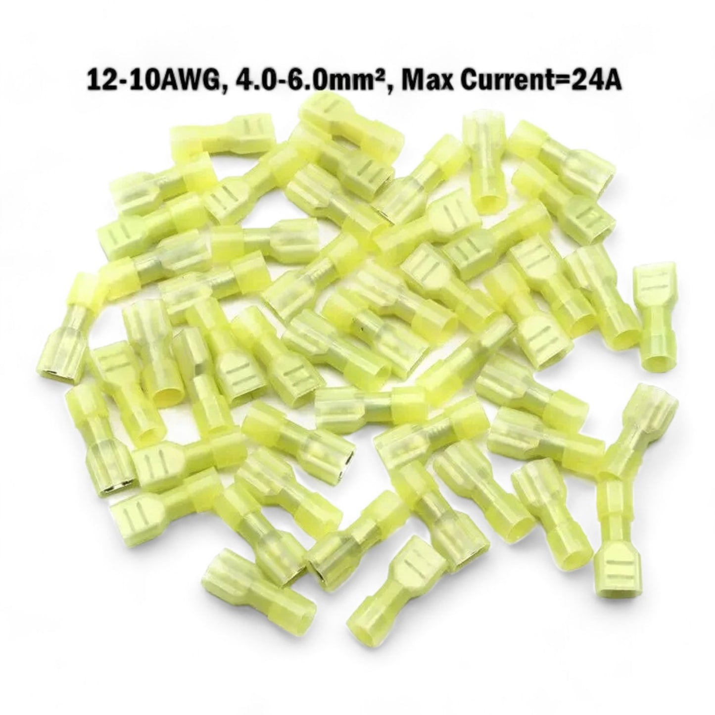 Yellow Insulated Female Disconnect, 4.0mm² to 6.00mm² Wire Size (Pack of 50)