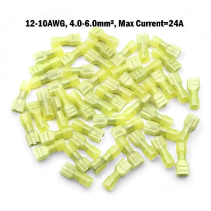 Yellow Insulated Female Disconnect, 4.0mm² to 6.00mm² Wire Size (Pack of 50)