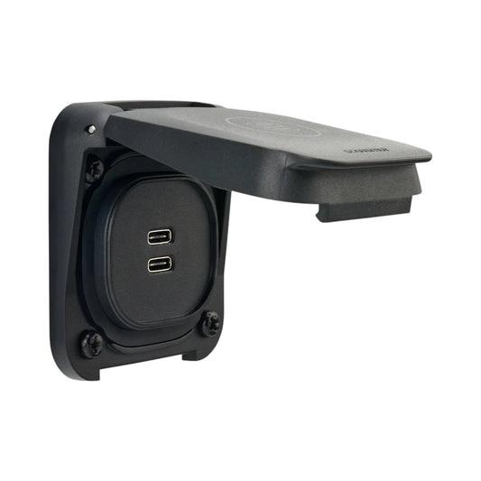 Ventura Series dual USB-C outlet for caravan, rv, and campervan charging setups