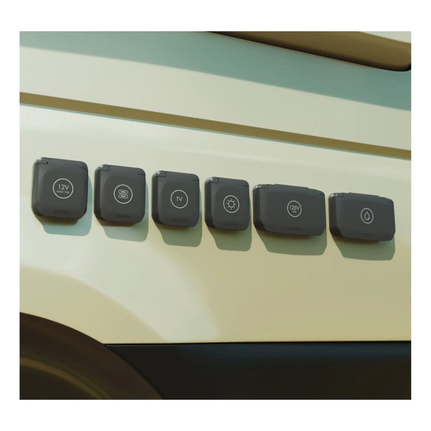 Ventura satellite connection socket for rv entertainment systems
