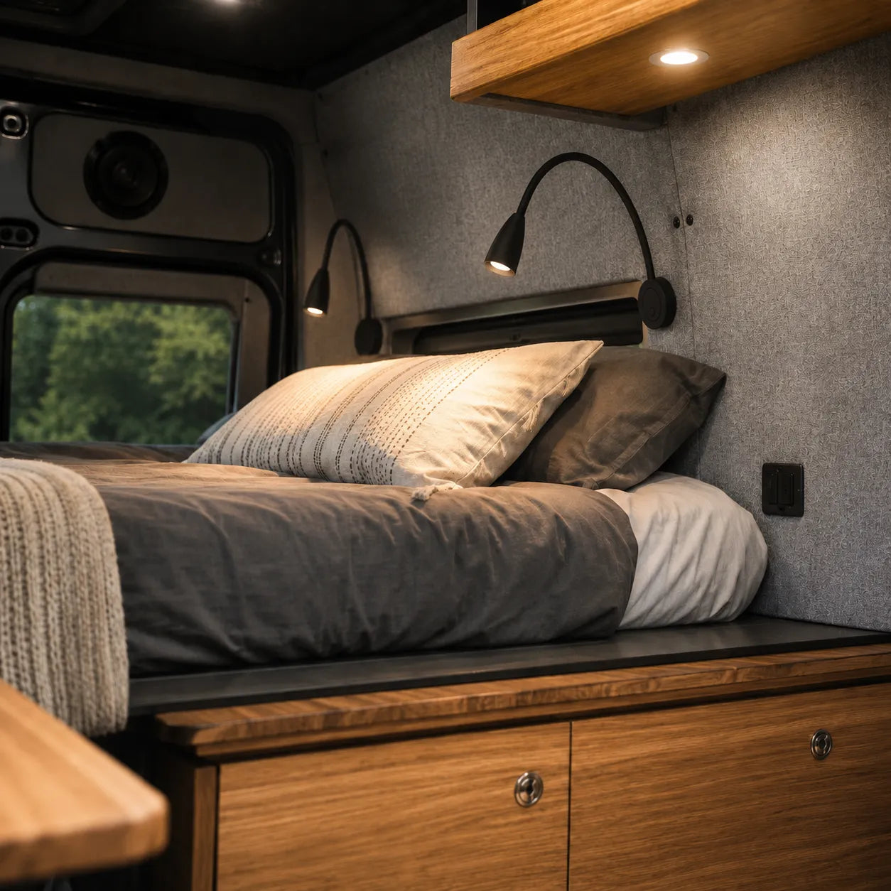Adjustable Max reading light for bedrooms, bunks, and lounge areas