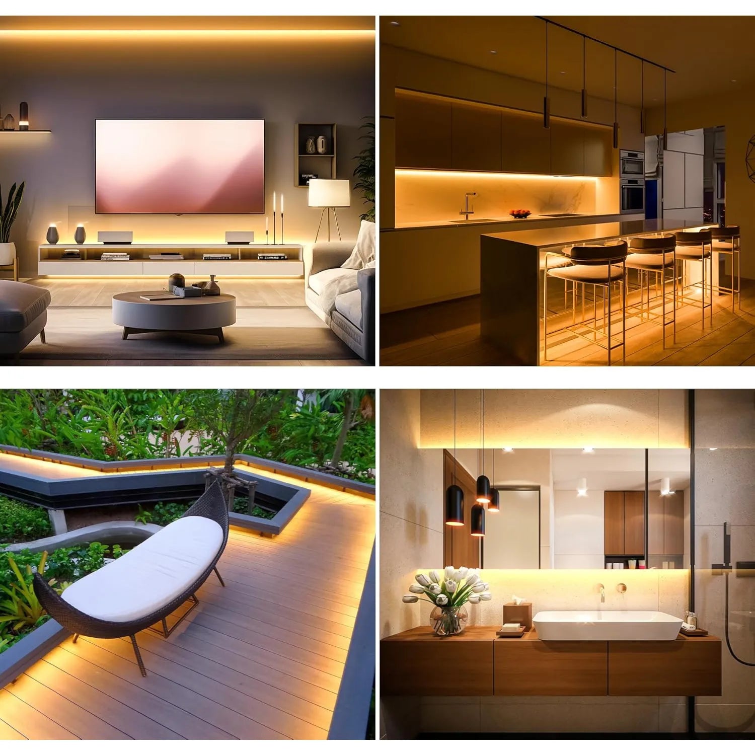 compact 10mm warm white neon strip displayed