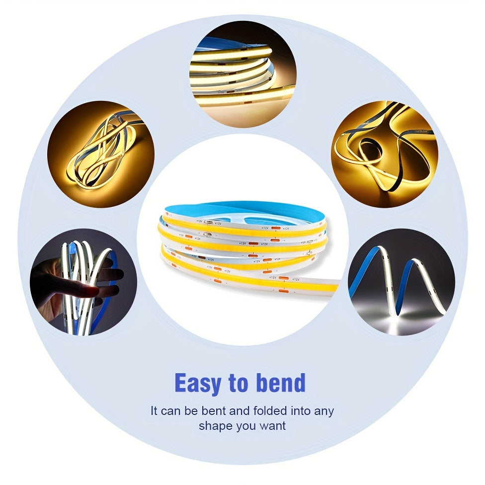 warm white dotless LED strip illuminating surface