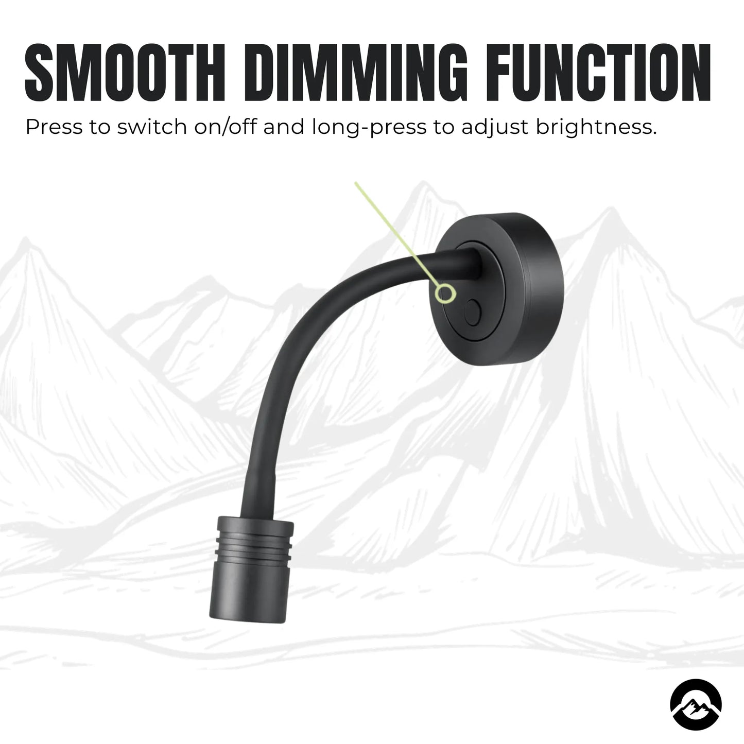 Flexible bedside reading lights for caravan and campervan sleeping areas