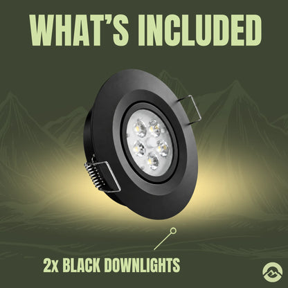 Treklo dimmable black motorhome recessed lights for adjustable directional illumination