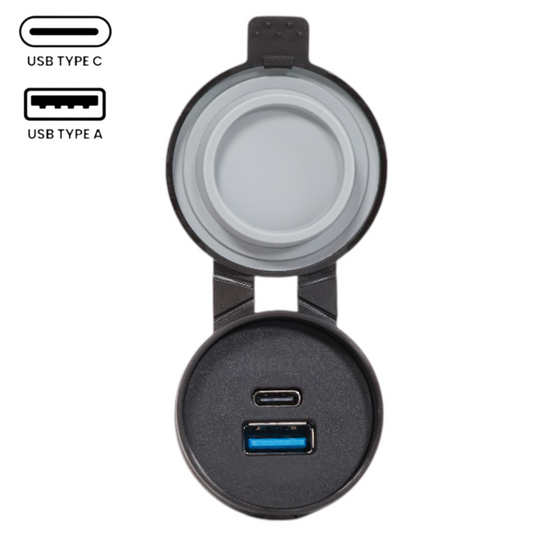 Waterproof USB-A + USB-C Panel Charger – Caravan & Boat Use – Campervan ...