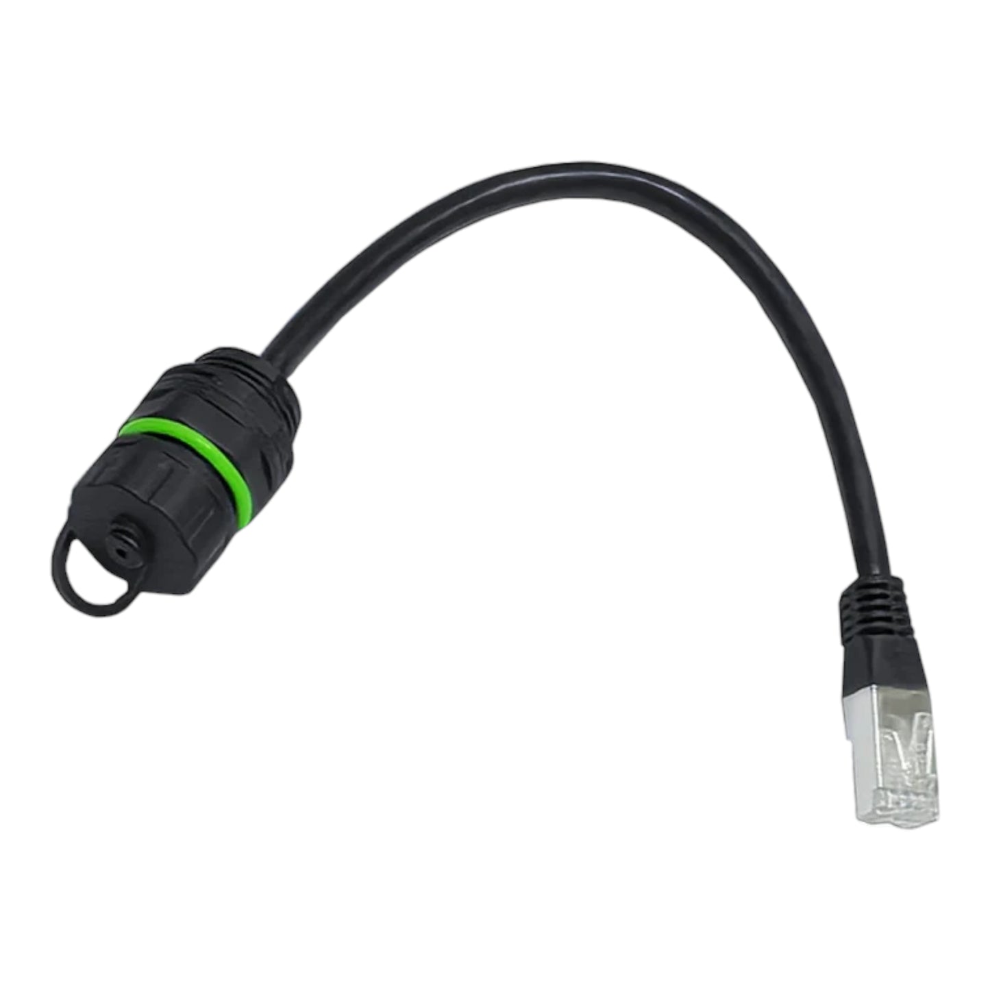Starlink Gen 3 waterproof RJ45 bulkhead cable laid out beside tools