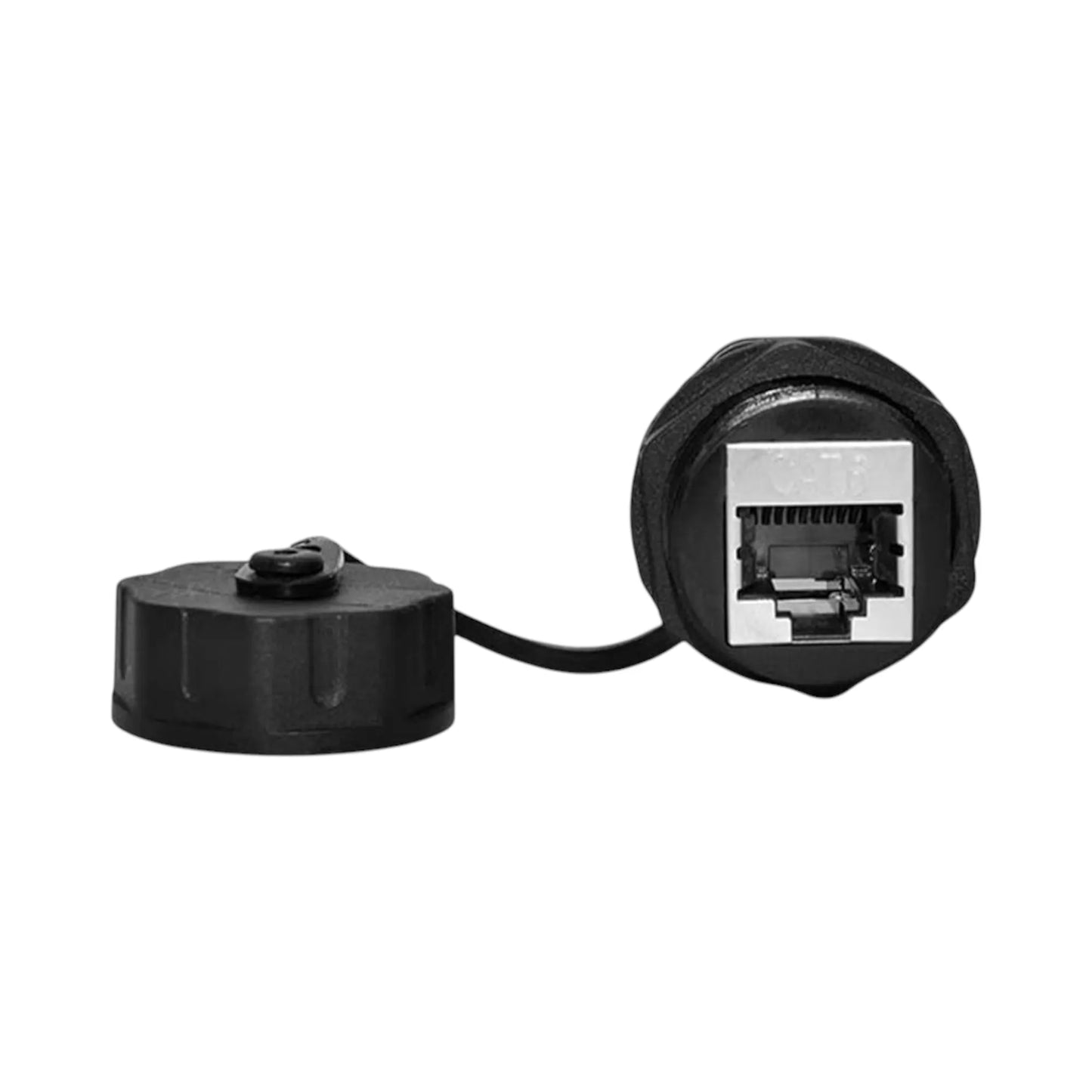 IP68 RJ45 waterproof connector attached to ethernet cables