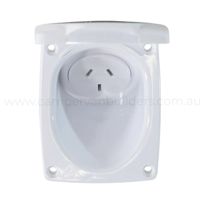 white 10a 240v power outlet socket for campervan internal mains power points