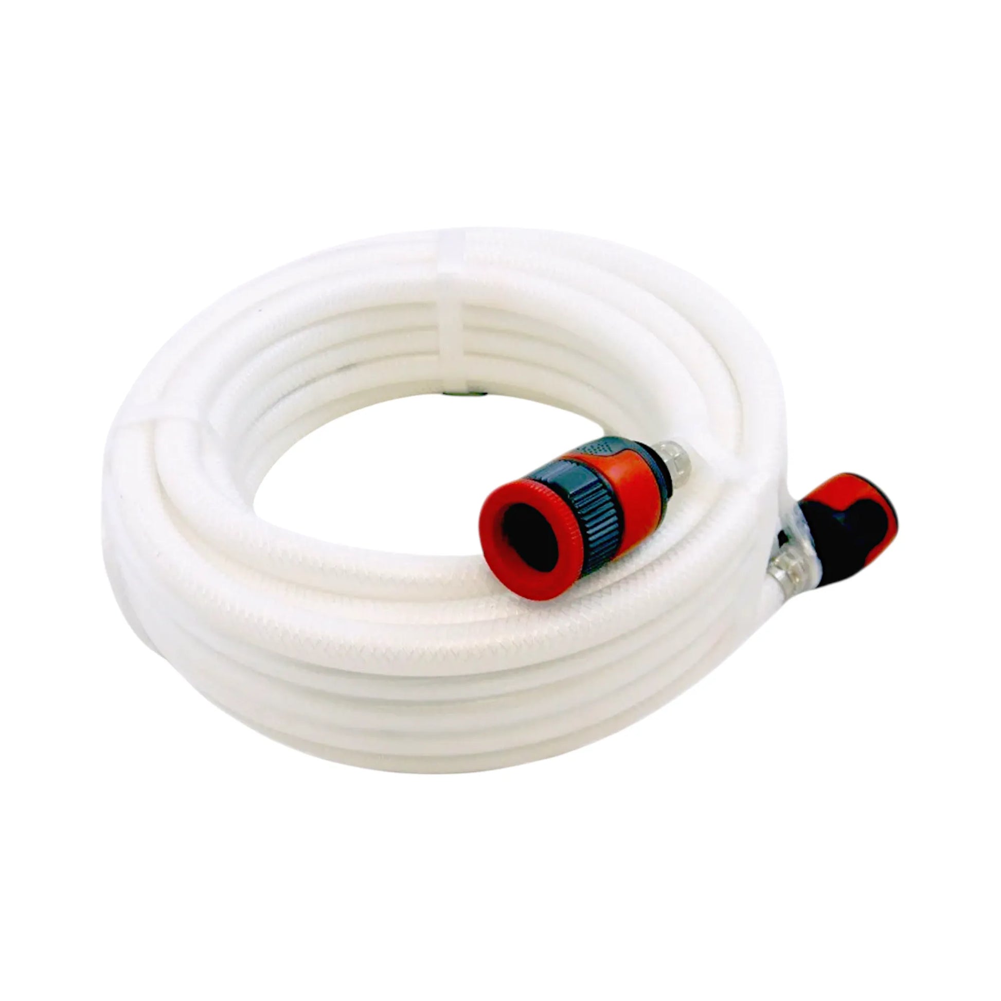 rv 12mm white reinforced water hose 10m with end fittings included